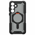 UAG - Plasma XTE Rugged Kickstand Case avec aimant pour Samsung Galaxy S25+ - Noir/Orange-Support intégré avec plusieurs modes de visionnage