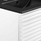 Modway - Render Support mural de 24" Vanette de salle de bain - Blanc Noir-Matchs non inclus