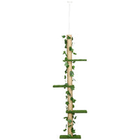 PawHut - Arbre à chat 4 niveaux du sol au plafond - hauteur réglable (80-95 po)-Hauteur réglable de 79,5 po à 95,3 po 