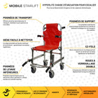 Mobile StairLift - HyperLite - Chaise d’escalier légère - aluminium portable pour évacuation et transport médical - capacité 350 lb-Caractéristique de design pliable permettant un rangement compact et une bonne portabilité