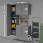 Prepac - Armoire de rangement de travail HangUps ensemble P - gris-Fini stratifié gris clair