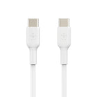 Belkin - Câble USB-C vers USB-C - 1 m - Blanc -CHARGEMENT RAPIDE : Il permet de recharger un smartphone de 0 à 50 % en 35 minutes* (quand il est utilisé avec un chargeur USB-C PD de 18 W ou plus, non inclus).