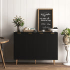 HOMCOM - Buffet 47,2 po L, armoire de rangement - noir-Étagère réglable à 3 niveaux pour s’adapter à différentes hauteurs d’objets 