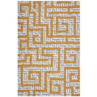 Modway - Nahia Labyrinthe géométrique Tapis de comédie 8 pi l x 10 pi L - Ivoire gris clair et jaune banane-Tapis de labyrinthe géométrique