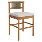 Modway - Eleni Terrasse extérieure Bois de teck Tabourets de comptoir Ensemble de 2 - Voile-Capsules de pied non marquées