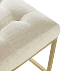 Modway - Privy Acier inoxydable doré Tissu rembourré Tabouret de comptoir - Beige doré-8