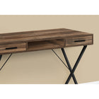 Monarch Specialties - 7794 Bureau 42 po - Faux Bois Brun/Metal Noir-Ce bureau en faux bois récupéré brun dispose d'une base de métal noir au design contemporain en forme de X qui assure solidité