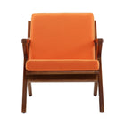 Manhattan Comfort - Martelle fauteuil d’appoint rembourré en tissu sergé style milieu du siècle 78 cm - orange et ambre-Coussins amovibles. Matériau du dossier et du siège rempli de mousse haute densité