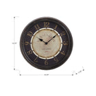 Monarch Specialties - Horloge - 16 po Rond - Horloge Murale - Brun Antique - Transitionnel-Le mouvement à quartz, qui ne fait pas de bruit, permet d'obtenir une heure précise sans se laisser distraire