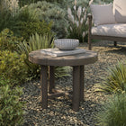Modway - Eleni Rond de 20 po Terrasse extérieure Bois de teck Table d’appoint - Teck gris usé-Plateau à lattes
