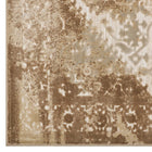 Modway - Rosina Médaillon vintage vieilli Tapis de comédie 8 pi l x 10 pi L - Tan and Cream-Résistant aux taches / Facile à nettoyer