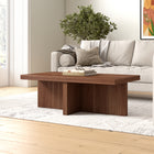 Hudson&Canal - Table basse rectangulaire Elna (44 po de largeur) - Noyer satiné-Finition en noyer satiné aspect bois