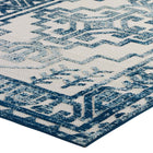 Modway - Reflect Nyssa Géométrie Géométrique Aztèque du Sud-Ouest Tapis intérieur/extérieur 5 pi l x 8 pi L - Ivoire et bleu-8