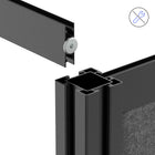 Luxor - Mur modulaire 53 x 70 - Cadre noir segmenté, acrylique givré, tableau blanc, PET gris frais-S'intègre au système de cloisons de séparation pour des configurations évolutives
