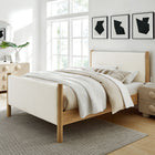 Modway - Maven Grandeur nature Boucle Tapis Lit de plateforme, Feather Oak-Bois séché au four