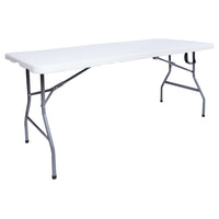 TygerClaw - Table pliante robuste 6 pi avec poignée de transport-Design compact bi-pliant se réduit à 7,9 cm d'épaisseur pour un rangement dans les espaces restreints