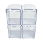 Deflecto - Organisateur de rangement emboîtable basculant  - blanc - paquet de 4-Polystyrène, ABS, blanc/transparent