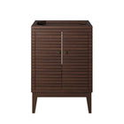 Modway - Ledger 24" Armoire de toilette de salle de bain (lavabo non inclus) - Noyer-Bois de Mindi massif