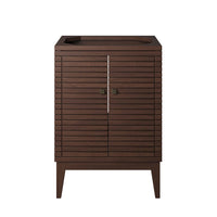 Modway - Ledger 24" Armoire de toilette de salle de bain (lavabo non inclus) - Noyer-Bois de Mindi massif