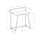 Monarch Specialties - 7119 Bureau 30 po L - Juvenile Naturel/Metal Blanc-Dimensions du produit : 29,5 po L x 17,75 po P x 34 po H (28 po H jusqu'au dessus du bureau)