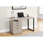Monarch Specialties - 7644 Bureau 48 po L - Taupe Moderne/Metal Noir/Face L/R-Conçu de manière durable avec une finition stratifiée beige taupe et un pied en forme de U en métal noir robuste pour un aspect contemporain, avec un plateau facile à nettoyer, idéal pour étudier, écrire ou travailler sur votre ordinateur portable.