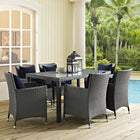 Modway - Sojourn 59 po Terrasse extérieure Table à manger, Chocolat-Cadre en aluminium revêtu de poudre