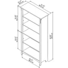 Bush Furniture Salinas – Bibliothèque à 5 étagères - blanc antique (SAB132AW-03)-3 étagères réglables pour une flexibilité de rangement et d'affichage