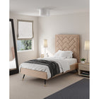 Manhattan Comfort - Lit une place moderne Crosby 81,1" en velours - Nude-Rembourré de velours luxueux avec un garnissage en mousse haute densité