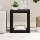 Hudson&Canal - Table d'appoint carrée Kellan de 50 cm de largeur, , grain noir-Caractéristiques assemblage facile