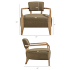 Modway - Zinnia Mélange de lin Chaise d’accent - Olive-Amorti en mousse dense