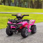 Aosom - VTT à batterie 6 V pour tout-petits avec musique - Rose-Moteur 6V qui fournissent une puissante propulsion arrière 
