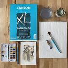 Canson XL Series Aquarelle - 9" x 12" - 30 Feuilles-Recommandé pour une utilisation avec l’aquarelle, l’acrylique, le stylo et l’encre, le marqueur, le crayon de couleur, le crayon, le fusain et le pastel.