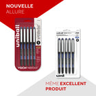 uni-ball - Stylos à bille roulante à aiguille Vision - 0,5 mm - Bleu - paquet de 5-paquet de 5
