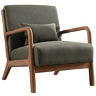 Ebello - Hertford Fauteuil d’appoint 26 po bois massif milieu de siècle avec coussin extra, vert-Coussins garnis de mousse haute densité
