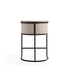 Manhattan Comfort - Cosmopolitan tabouret de comptoir moderne du milieu du siècle de 23,7 po en similicuir crème et noir, lot de 3-21 po L x 23 po l x 33,8 po H