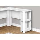 Monarch Specialties - 7723 Bureau - En Forme De L/Coin Avec 2 Tablettes Blanc-Le bureau est divisé en 2 segments égaux de 47" de longueur chacun.