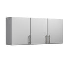 Prepac - Armoire murale Elite 54 po - gris-Poignées durables et solides en nickel brossé classique