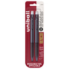 uni-ball - Stylos rétractables à gel effaçable - 0,7 mm - noir - paquet de 2-Stylos gel