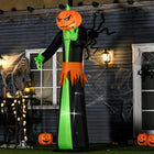 HOMCOM - Citrouille fantôme gonflable d'Halloween de 9ft avec LEDs intégrées décoration de fête - Noir-Six lumières LED intérieures qui s'illuminent doucement de l'intérieur pour un effet effrayant et étrange 