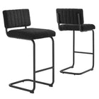 Modway - Parity Boucle Tabourets de comptoir - Noir noir - Ensemble de 2-Métal revêtu en poudre