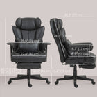 HOMCOM - Chaise de bureau grande taille à haut dossier avec repose-pieds - noir-Chaise grande taille, capacité de 396 lb et assise de 22,4 po de large