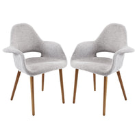Modway - Aegis Fauteuil à manger Ensemble de 2 - Gris clair-Design du milieu du siècle avec un look moderne