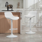 HOMCOM - Tabourets de bar pivotants à hauteur réglable - blanc - paquet de 2-L’assise en cuir PU offre du confort et se nettoie facilement 
