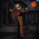 Outsunny - Clown de Cirque Animé de 5pi - Décoration d'Halloween Extérieure-Se déclenche par le toucher ou les bruits forts. Bon choix pour effrayer les enfants venus pour des bonbons 