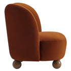 Modway - Monroe Performance Velvet Chaise d’accent - Noyer rouillé-Soutien de ressort sinueux