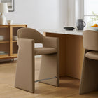 Modway - Talia 37 pouces Cuir végane Tabouret de comptoir - Taupe-Cadre en bois courbé