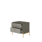 Manhattan Comfort - Table de nuit moderne Jasper 25,15" - Gris-Cadre en mélange de MDF avec finition peinte
