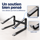 SHOPPINGALL  - Élévateur ergonomique pour ordinateur portable de 11 à 17 pouces - SA-LS5 - Noir-[Ergonomie optimisée] Bien conçu, le SA-LS5 favorise une meilleure posture en élevant votre ordinateur portable au niveau des yeux, réduisant ainsi la tension au niveau de la nuque et des épaules pour une expérience de travail confortable.