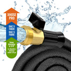 Xhose - Tuyau d'arrosage extensible Pro 100'-Sans nœuds: couche interne en latex mixte pour un débit régulier et puissant tout en limitant les plis, enroulement et stockage faciles