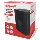 Staples - Déchiqueteur personnel à coupe micro, 10 feuilles-Bac coulissant d’une capacité de 5 gallons 